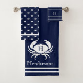 Mit Monogramm blaue Weißkrebserkrankung Badhandtuch Set (Insitu)