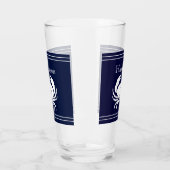 Mit Monogramm blaue Weißkrebserkrankung Glas (Links)