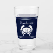 Mit Monogramm blaue Weißkrebserkrankung Glas (Vorderseite)