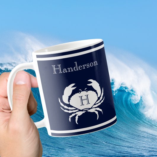 Mit Monogramm blaue Weißkrebserkrankung Kaffeetasse