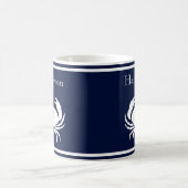Mit Monogramm blaue Weißkrebserkrankung Kaffeetasse (Mittel)