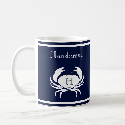 Mit Monogramm blaue Weißkrebserkrankung Kaffeetasse (Links)