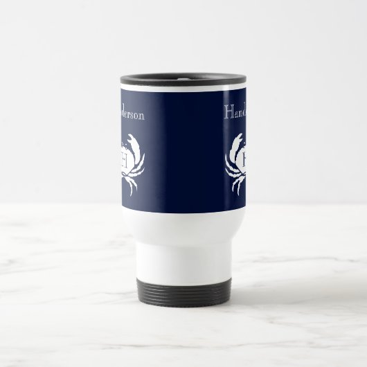 Mit Monogramm blaue Weißkrebserkrankung Reisebecher (Mittel)