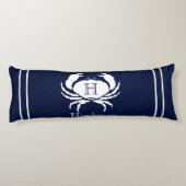 Mit Monogramm blaue Weißkrebserkrankung Seitenschläferkissen (Rückseite)