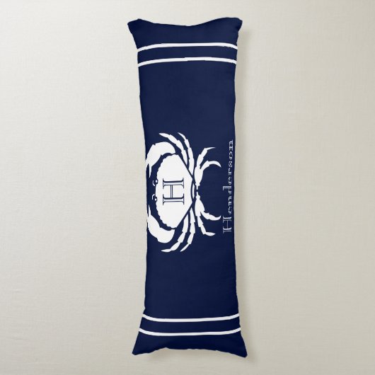 Mit Monogramm blaue Weißkrebserkrankung Seitenschläferkissen (Vorderseite Vertikal)