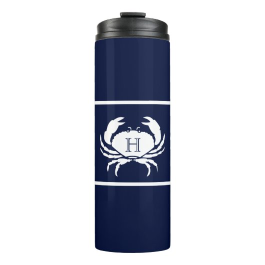 Mit Monogramm blaue Weißkrebserkrankung Thermosbecher (Vorderseite)