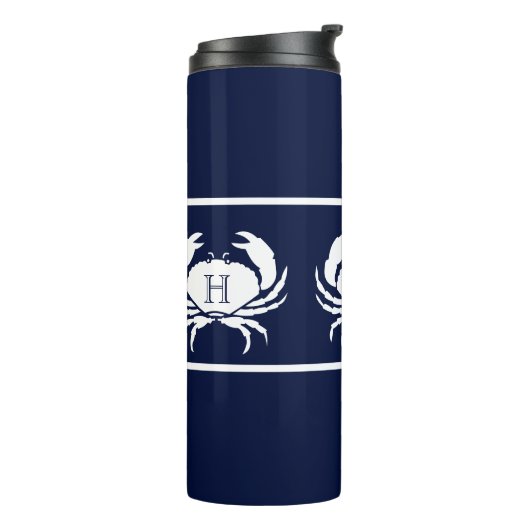 Mit Monogramm blaue Weißkrebserkrankung Thermosbecher (Nach links gedreht)