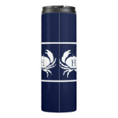 Mit Monogramm blaue Weißkrebserkrankung Thermosbecher (Rückseite)