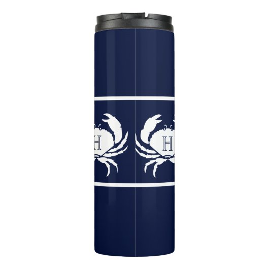 Mit Monogramm blaue Weißkrebserkrankung Thermosbecher (Rückseite)