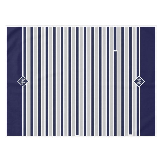 Mit Monogramm blaue Weißkrebserkrankung Tischdecke (Vorderseite (Horizontal))