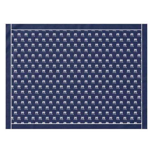 Mit Monogramm blaue Weißkrebserkrankung Tischdecke (Vorderseite (Horizontal))