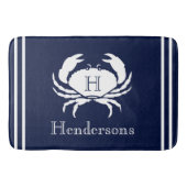 Mit Monogramm Blauer Krabbenschwanz Badematte (Vorderseite)