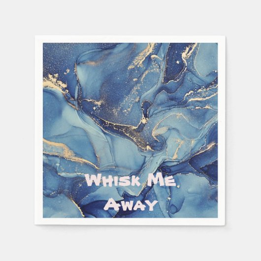 Mit Monogramm Blauer Marmor wegschmeißen | Serviette (Vorderseite)