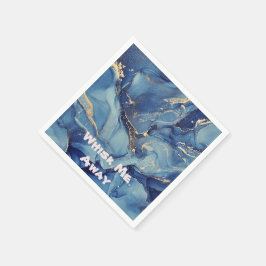 Mit Monogramm Blauer Marmor wegschmeißen | Serviette