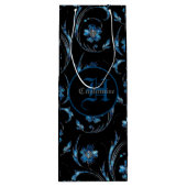 Mit Monogramm Blauer Schimmer Geschenktüte Für Weinflaschen (Rückseite)