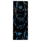 Mit Monogramm Blauer Schimmer Geschenktüte Für Weinflaschen (Vorderseite)