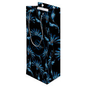 Mit Monogramm Blauer Schimmer Geschenktüte Für Weinflaschen (Rückseite Schrägansicht)