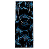 Mit Monogramm Blauer Schimmer Geschenktüte Für Weinflaschen (Rückseite)
