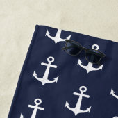 Mit Monogramm blauer weißer Anker der Nautic Navy Strandtuch (Beispiel)
