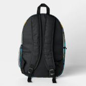 Mit Monogramm blaues Aquamarines Dolphin-Bleiglas- Bedruckter Rucksack (Rückseite)