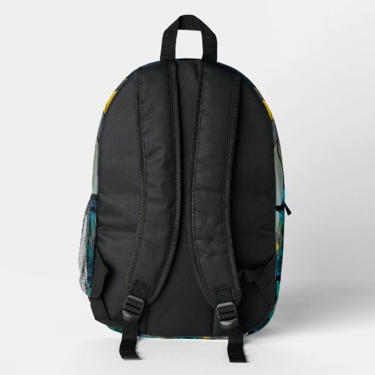 Mit Monogramm blaues Aquamarines Dolphin-Bleiglas- Bedruckter Rucksack (Rückseite)