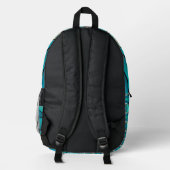 Mit Monogramm blaues Aquamarines Dolphin-Bleiglas- Bedruckter Rucksack (Rückseite)