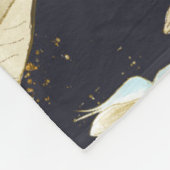 Mit Monogramm blaues Blumendekor Anemone Fleecedecke (Ecke)