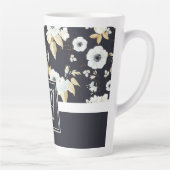Mit Monogramm blaues Blumendekor Anemone Milchtasse (Rechts)