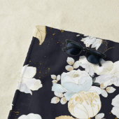 Mit Monogramm blaues Blumendekor Anemone Strandtuch (Beispiel)