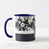 Mit Monogramm blaues Blumendekor Anemone Tasse (Links)