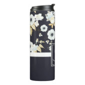 Mit Monogramm blaues Blumendekor Anemone Thermosbecher (Nach links gedreht)