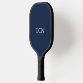 Mit Monogramm blaues klassisches Geschenk für Navy Pickleball Schläger (Links)