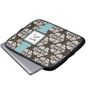 Mit Monogramm blaues Laptopschutzhülle