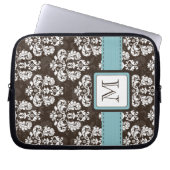 Mit Monogramm blaues Laptopschutzhülle (Vorderseite)