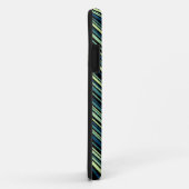 Mit Monogramm blaues Tribal-Zickzack Muster Case-Mate iPhone Hülle (Hinten/Rechts)
