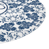 Mit Monogramm blaues und weißes englisches Gebiet Schneidebrett (Ecke)