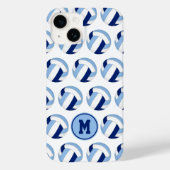 Mit Monogramm-blaues Volleyballmuster Case-Mate iPhone Hülle (Rückseite)