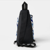 Mit Monogramm-blaues Volleyballmuster Crossbody Bag (Rückseite)
