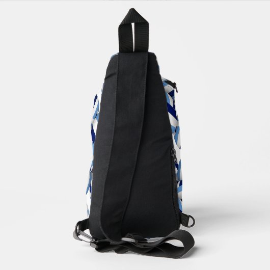 Mit Monogramm-blaues Volleyballmuster Crossbody Bag (Rückseite)
