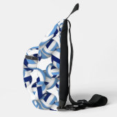 Mit Monogramm-blaues Volleyballmuster Crossbody Bag (Rechts)