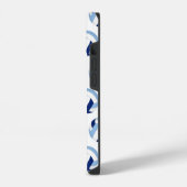 Mit Monogramm-blaues Volleyballmuster iPhone Hülle (Linke Seite)