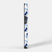 Mit Monogramm-blaues Volleyballmuster iPhone Hülle (Rechte Seite)