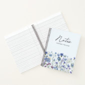 Mit Monogramm blaues Wasser Wildblume Meadow Notizblock (Innenseite)
