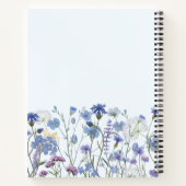 Mit Monogramm blaues Wasser Wildblume Meadow Notizblock (Rückseite)