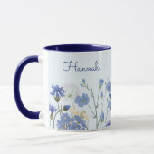 Mit Monogramm blaues Wasser Wildblume Meadow Tasse (Links)