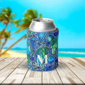 Mit Monogramm blaugrüne Glass-Edelsteine Dosenkühler