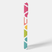 Mit Monogramm blaurosa marokkanisches Gittermuster Case-Mate iPhone Hülle (Rückseite / Rechts)