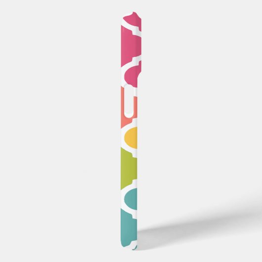 Mit Monogramm blaurosa marokkanisches Gittermuster Case-Mate iPhone Hülle (Rückseite / Rechts)