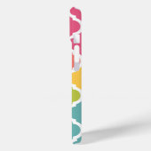 Mit Monogramm blaurosa marokkanisches Gittermuster Case-Mate iPhone Hülle (Rückseite / Links)