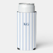 Mit Monogramm Blaustreifen Selters Dosenkühler (Seltzer Vorderseite)